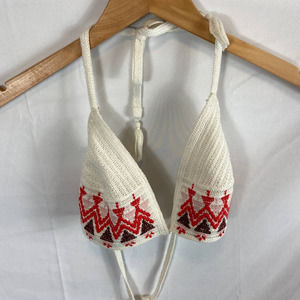 Aerie Crochet Triangle Bikini Top Size Small